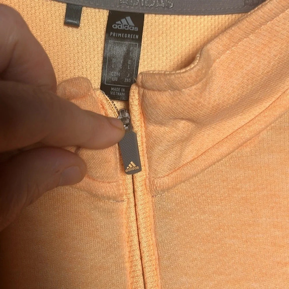 Adidas Orange 1/4 zip Size Large - Picture 3 of 4